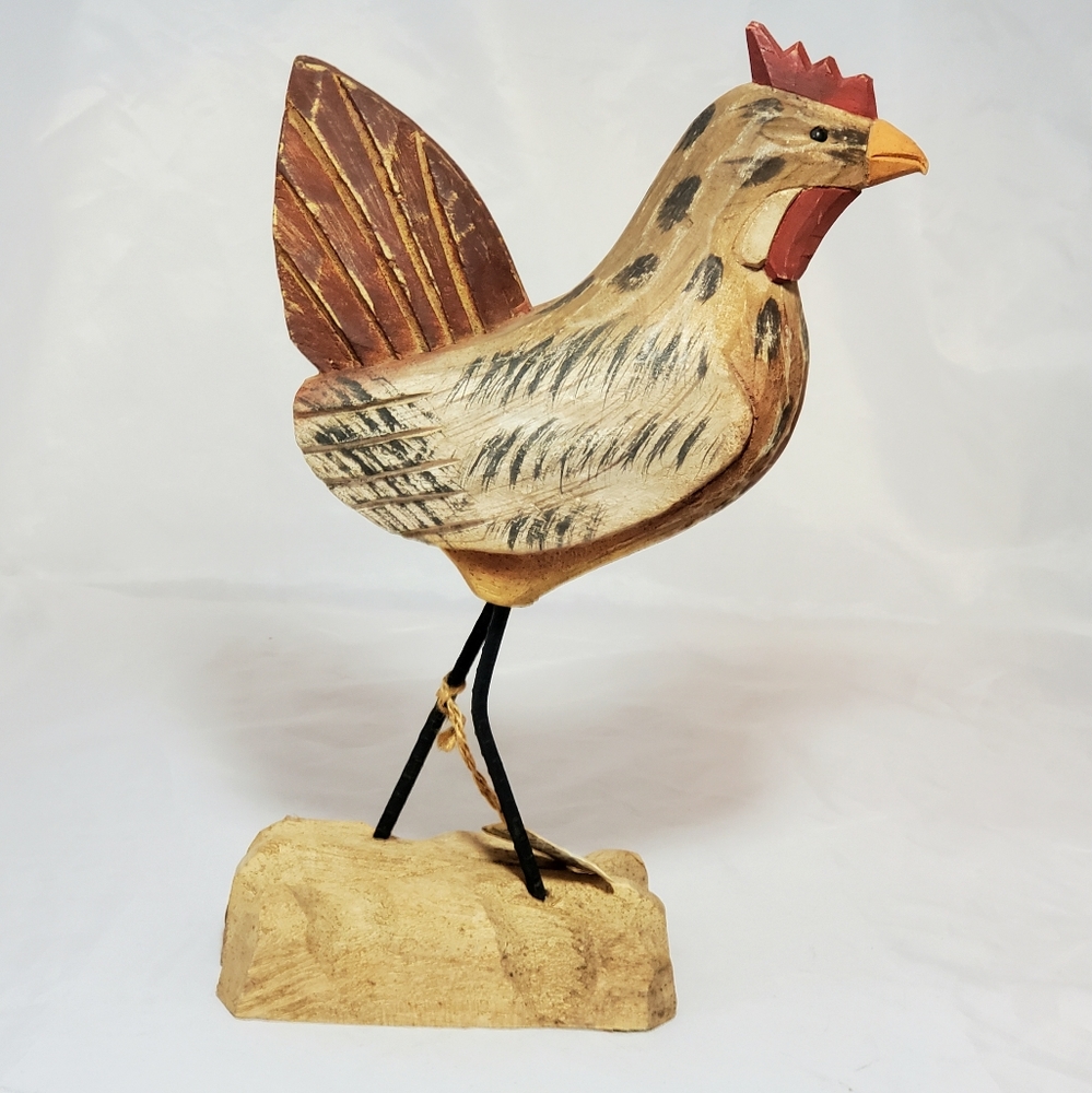 James Haddon Hand Carved Wood Chicken